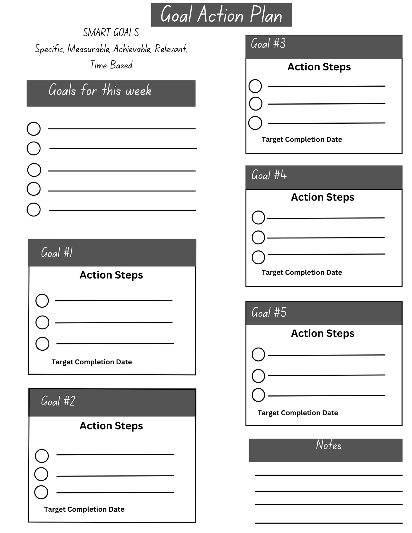 My Goals Workbook (PDF Digital Product - Instant Download - 56 pages)