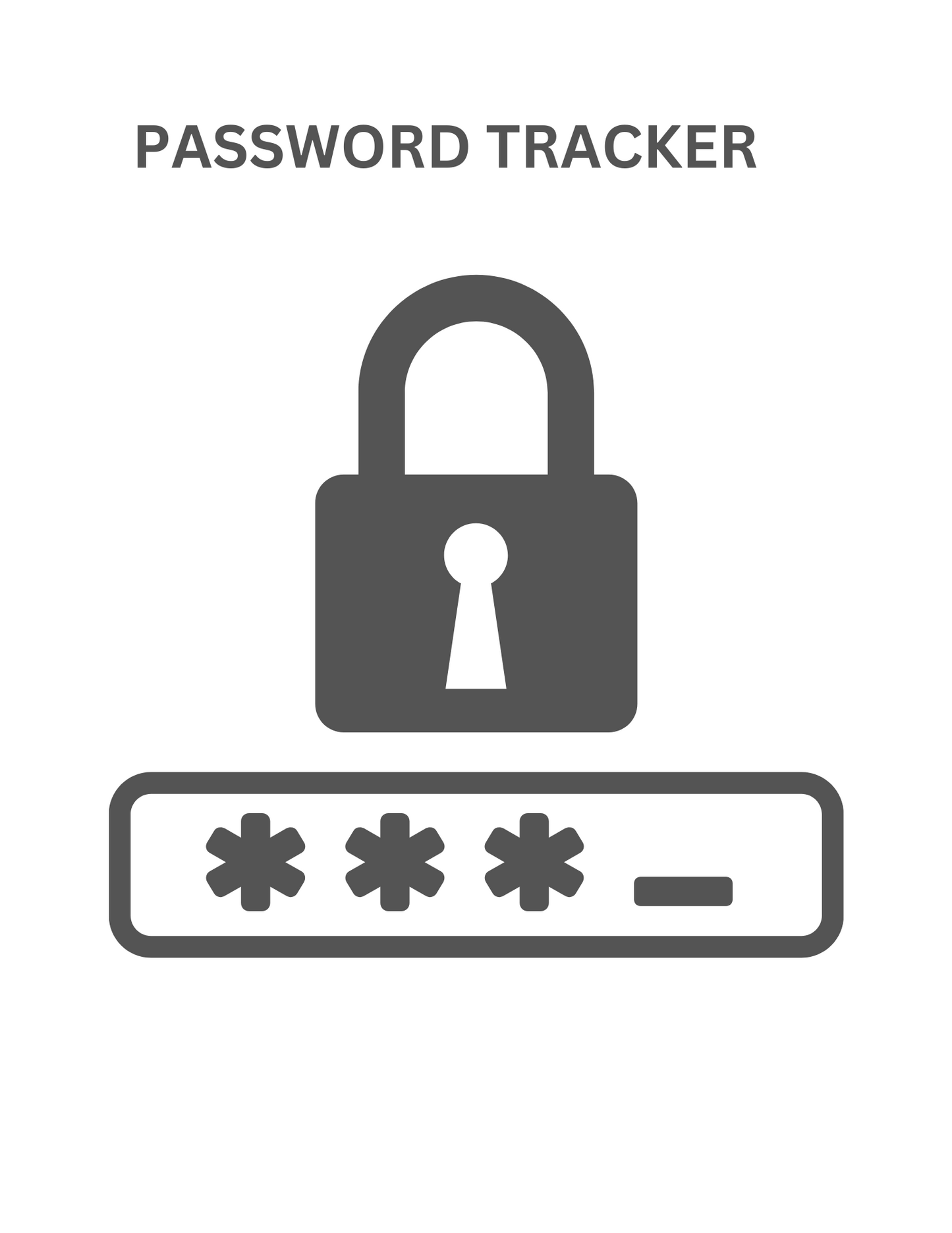 Password Tracker (PDF Digital Product - Instant Download - 14 pages)