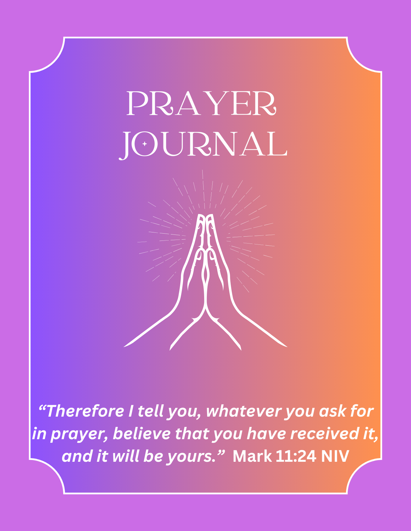 Prayer Journal (PDF Digital Product- Instant Download - 52 pages)
