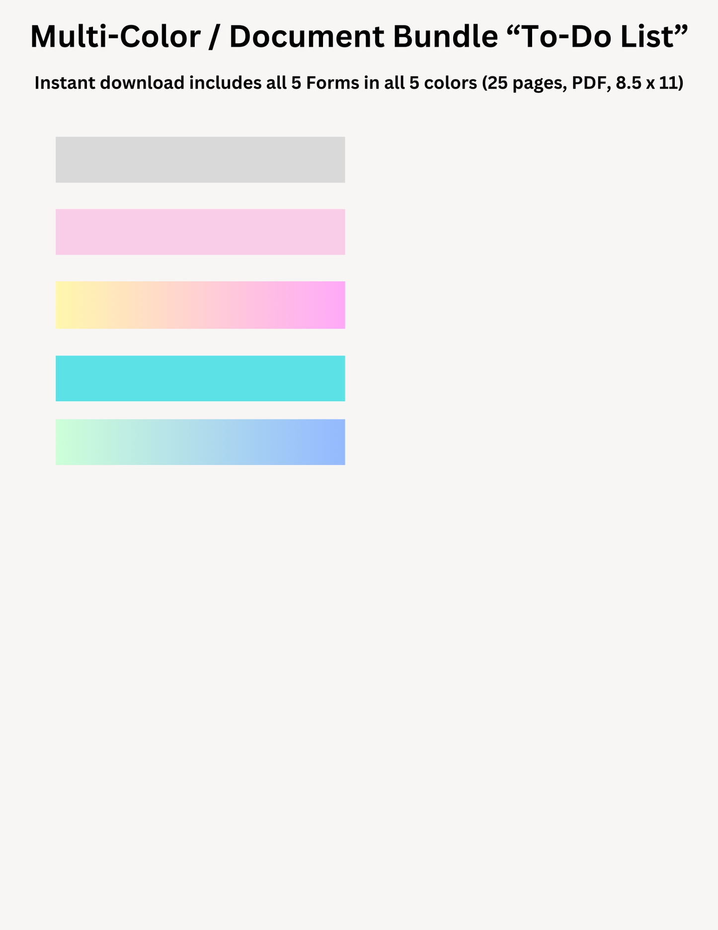 To-Do List (PDF Digital Product - Instant Download - 25 pages)