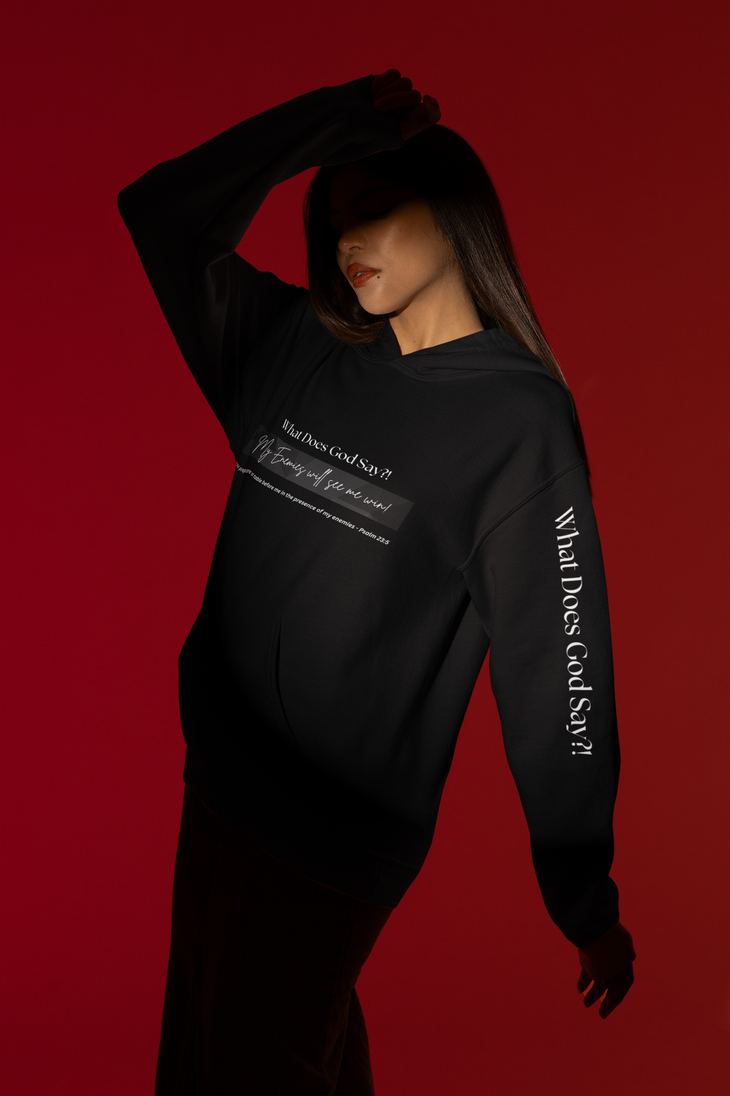 "My enemies will see me win!" Unisex Hoodie - Lt Sleeve Print