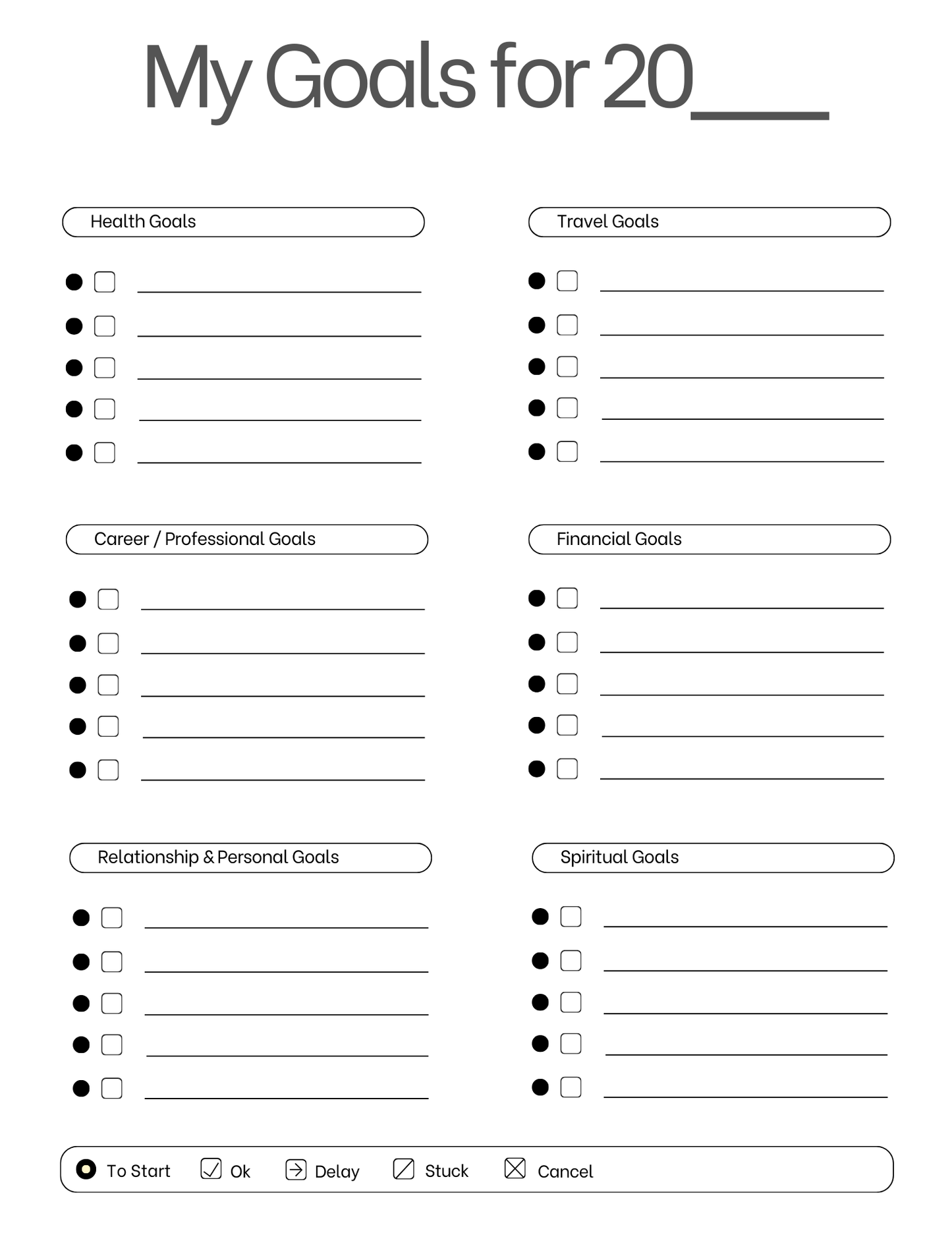 My Goals Workbook (PDF Digital Product - Instant Download - 56 pages)