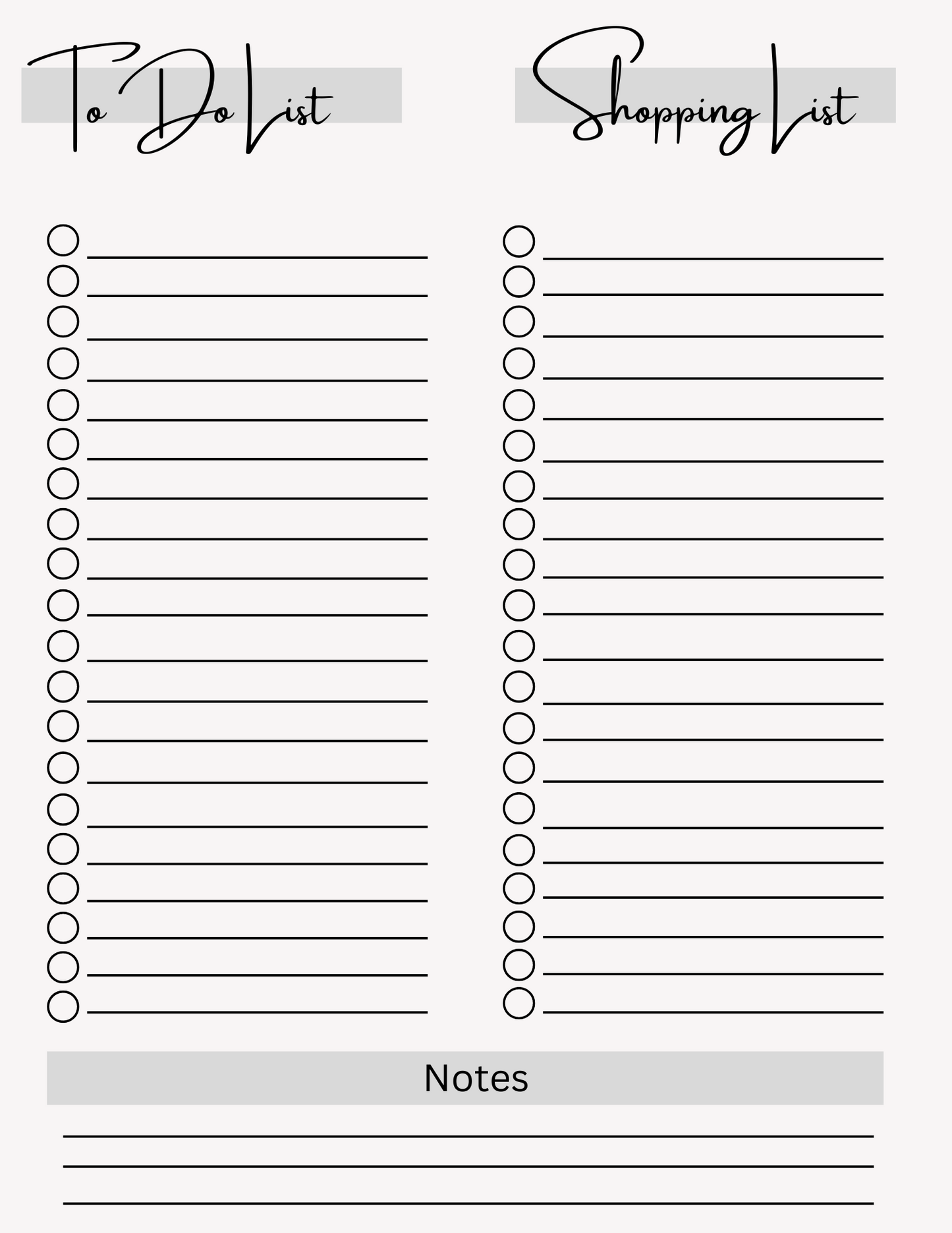 To-Do List (PDF Digital Product - Instant Download - 25 pages)